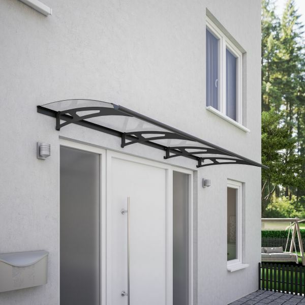 Style Plus Pultbogenvordach 2400 x 900 mm, Polycarbonat, Stahl anthrazit, Classic