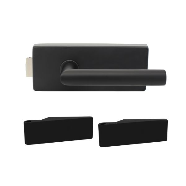 Glastürbeschlag-Set schwarz inkl. Türdrücker & Türbänder